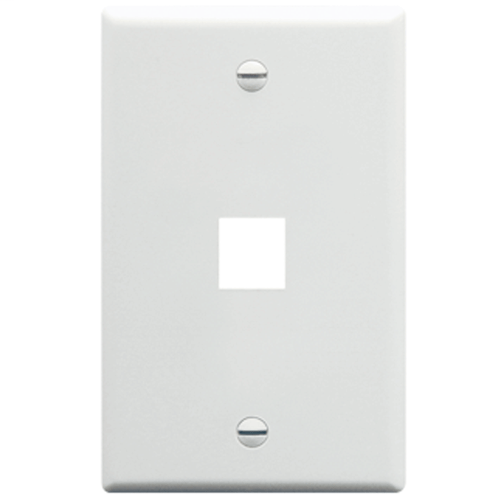Product image for ICC IC107F01WH WHITE 1PORT SINGLE GANG WALL PLATE