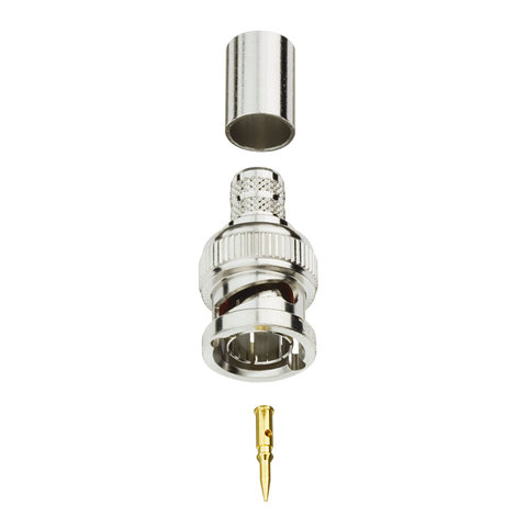 BNC Plug, RG-6, PVC, 75 Ohm, (Bag of 5)