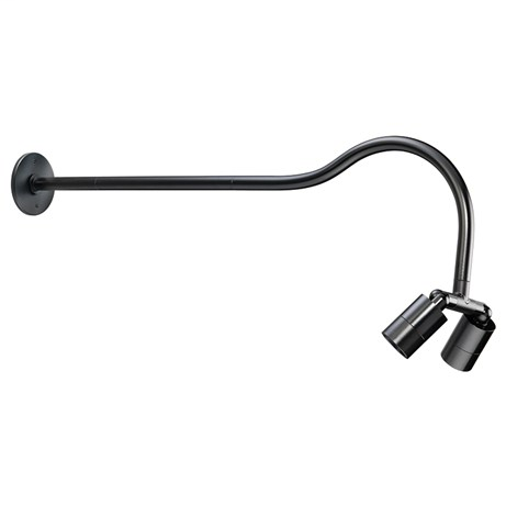 36" Dual Head Shepherd Hook-Flat Canopy, LED