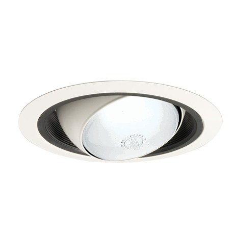 Product image for Juno 249W-WH 6 Inch 65/75 W BR/PAR30L Regressed Eyeball White Baffle Downlight Trim