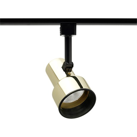Product image for Trac-Lites Step Cylinder R20/PAR20 Track Head - Polished Brass w/ Black Baffle