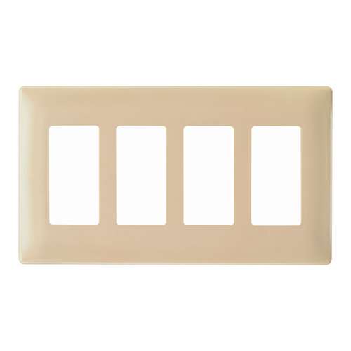 Pass & Seymour SWP264I 4-Gang Ivory Polycarbonate 4-Decorator Screwless Wallplate Product image for Pass & Seymour SWP264I 4-Gang Ivory Polycarbonate 4-Decorator Screwless Wallplate