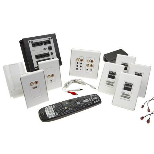 Product image for On-Q AU5744-WH 4-Zone White Multi-Source Audio System Charge and Play Kit
