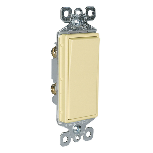 Pass & Seymour TM870-I 15 Amp 120/277 VAC 1-Pole Ivory Thermoplastic Rocker Decorator Switch Pass & Seymour TM870-I 15 Amp 120/277 VAC 1-Pole Ivory Thermoplastic Rocker Decorator Switch