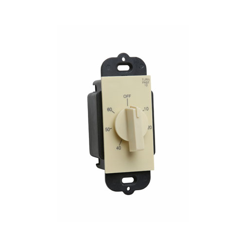 Wall Box Decorator Rotary Timer, Ivory