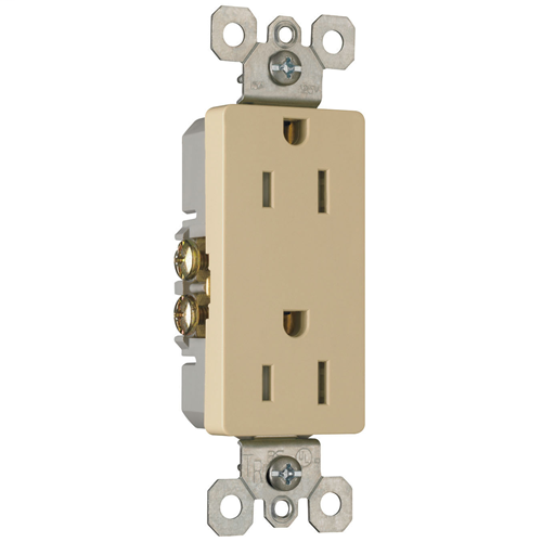 Pass & Seymour 885-TRI 15 Amp 125 VAC 2-Pole 3-Wire NEMA 5-15R Ivory Thermoplastic Duplex Decorator Receptacle Pass & Seymour 885-TRI 15 Amp 125 VAC 2-Pole 3-Wire NEMA 5-15R Ivory Thermoplastic Duplex Decorator Receptacle
