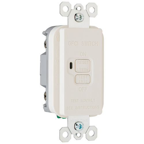 Product image for Pass & Seymour 2085-LA GFCI DEAD FRONT, 10kA SCCR,20A 125VAC, Light Almond