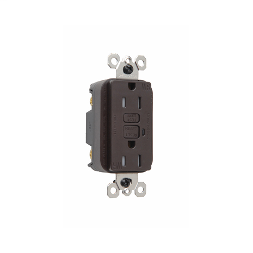 TradeMaster®/Spec Grade Weather-Resistant 15A Duplex GFCI, Brown