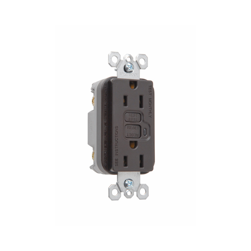 TradeMaster/Spec Grade 15A Duplex GFCI, Brown