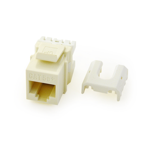 Product image for On-Q WP3476-LA RJ45 8-Position 8-Wire Category 6 Light Almond Plastic Quick Connect Keystone Connector