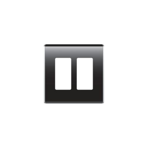 2-Gang Studio Wall Plate, Gloss Black
