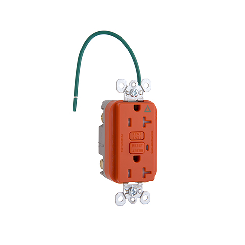 Product image for Pass & Seymour 2095-IGTRO 20A 125V Isolated Ground Tamper-Resistant GFCI, Orange