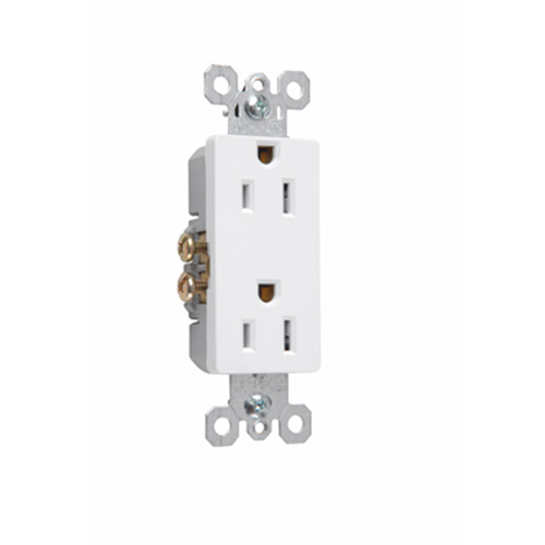 Pass & Seymour 885-W 125 VAC 2-Pole 3-Wire NEMA 5-15R White Thermoplastic Duplex Decorator Receptacle Pass & Seymour 885-W 125 VAC 2-Pole 3-Wire NEMA 5-15R White Thermoplastic Duplex Decorator Receptacle
