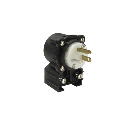 20A, 125V EHU GCM Angled Plug, Black & White