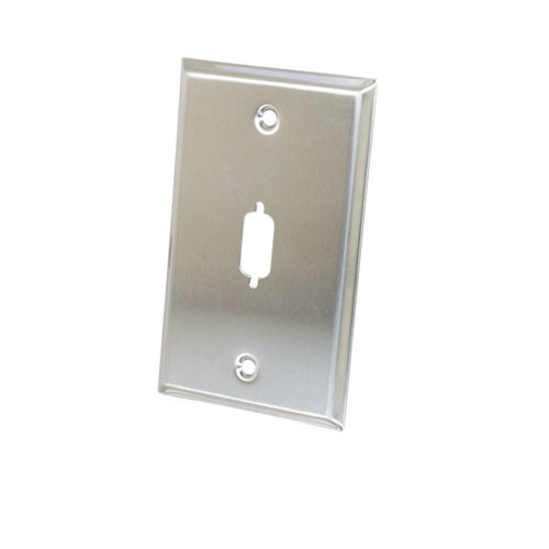 HD15/DB9 D-Sub Wall Plate - Stainless Steel