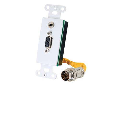 RapidRun® VGA (HD15) + 3.5mm Decora Style Wall Plate - White
