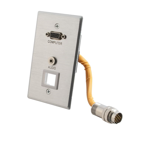RapidRun® Single Gang VGA (HD15) + 3.5mm + Keystone Wall Plate