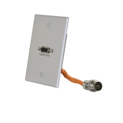RapidRun® VGA (HD15) Single Gang Wall Plate - Aluminum