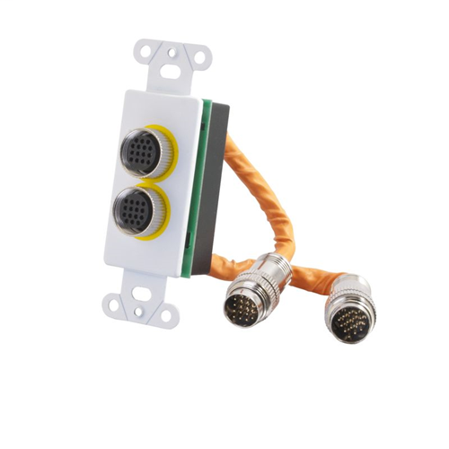 RapidRun® Dual 15 Pin DIN Decora Style Wall Plate - White