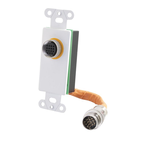 RapidRun® 15 Pin DIN Decora Style Wall Plate - White