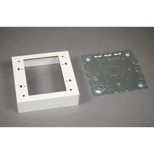 Wiremold V5747-2 4-3/4 x 4-3/4 x 1-3/8" Ivory Steel 1-Channel Raceway 2-Gang Shallow Switch and Receptacle Box Wiremold V5747-2 4-3/4 x 4-3/4 x 1-3/8" Ivory Steel 1-Channel Raceway 2-Gang Shallow Switch and Receptacle Box