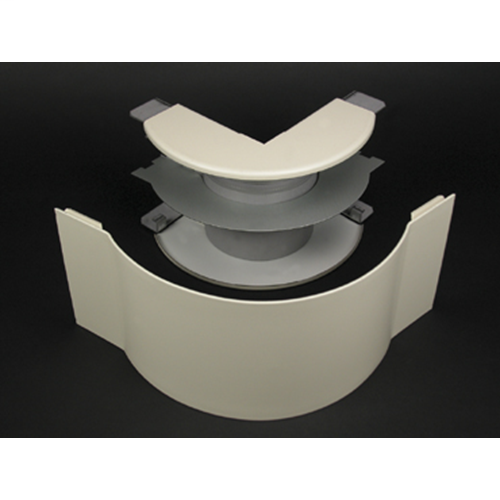 Wiremold V4018FO 6-1/2 Inch Ivory Steel Multiple Channel Raceway Radiused Full Capacity External Elbow Wiremold V4018FO 6-1/2 Inch Ivory Steel Multiple Channel Raceway Radiused Full Capacity External Elbow