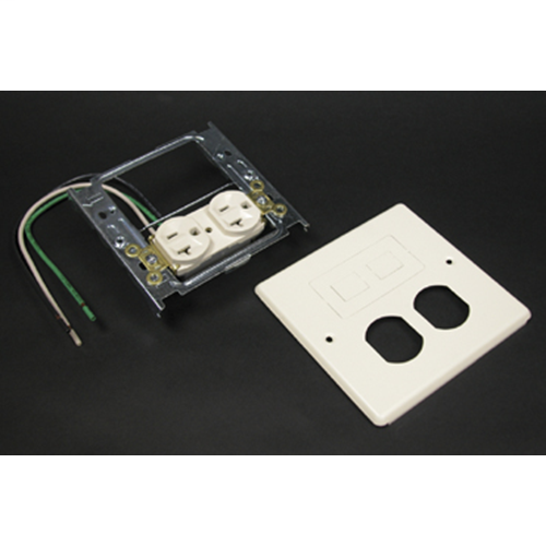 4047 Two-Gang Cover One Duplex Receptacle Installed One Modular Furniture Opening