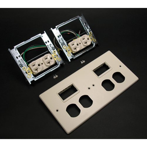 4047 Four-Gang Cover With Two Activate Mini Adapters