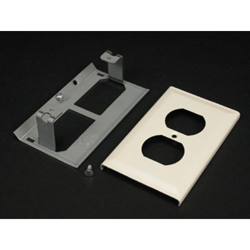 Wiremold G3043BE 4-1/2" Gray Steel 1-Channel Raceway Duplex Receptacle Cover Wiremold G3043BE 4-1/2" Gray Steel 1-Channel Raceway Duplex Receptacle Cover