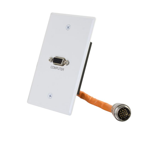 RapidRun® VGA (HD15) Single Gang Wall Plate - White