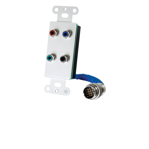 RapidRun® Component Video + S/PDIF Digital Audio Wall Plate - White