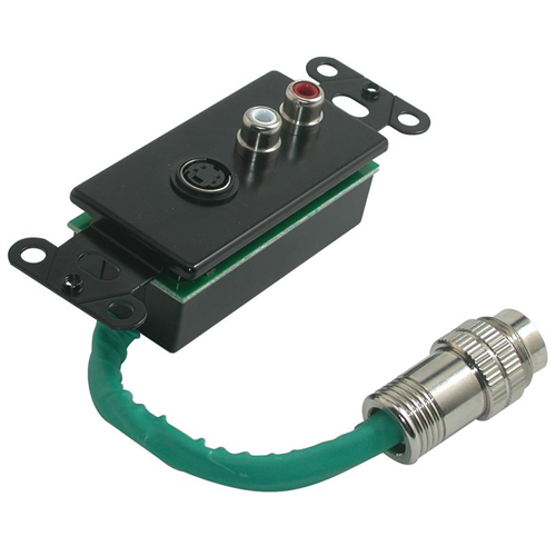 Product image for QUIINC 2212-42030-001 RAPIDRUN 2 RCA + S-VIDEO WALLPLATE BLK