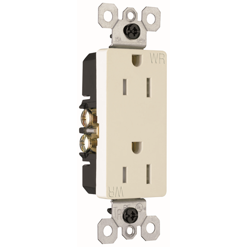 Pass & Seymour 885-TRWRLA 15 Amp 125 VAC 2-Pole 3-Wire NEMA 5-15R Light Almond Thermoplastic Duplex Decorator Receptacle Pass & Seymour 885-TRWRLA 15 Amp 125 VAC 2-Pole 3-Wire NEMA 5-15R Light Almond Thermoplastic Duplex Decorator Receptacle