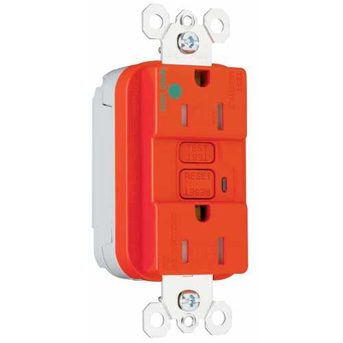 PlugTail™ Hospital Grade Tamper-Resistant 15A Duplex GFCI, Red