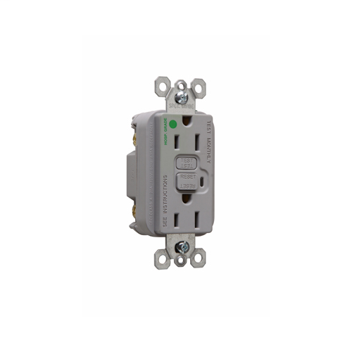 Product image for P&S 1595-HGGRY 15A GFCI RCPT
