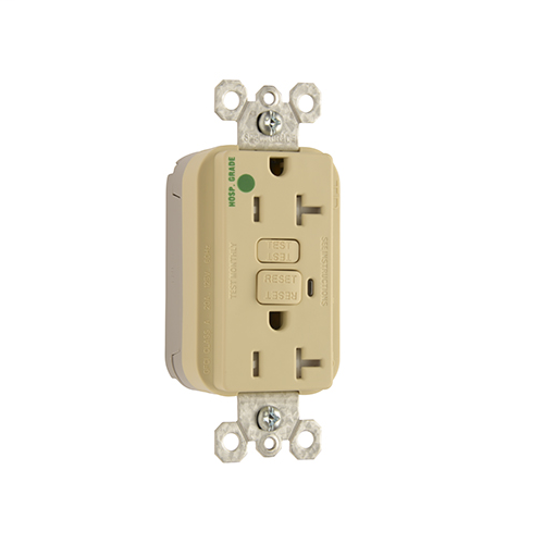 PlugTail™ Hospital Grade TR 20A GFCI Receptacle, Ivory