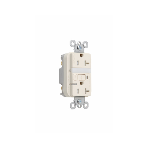 Product image for Pass & Seymour 2095-NTLTRLA 20 Amp 125 VAC 2-Pole 3-Wire NEMA 5-20R Light Almond Thermoplastic Night Light/GFCI Receptacle