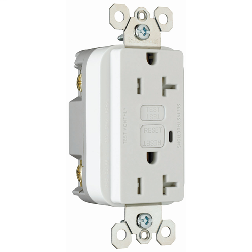 Spec Grade Tamper-Resistant 20A Duplex GFCI, White