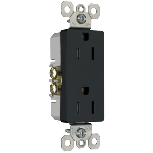 NAFTA-Compliant TradeMaster Tamper-Resistant Receptacle, Black