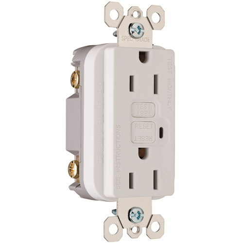 TradeMaster/Spec Grade 15A Duplex GFCI, White