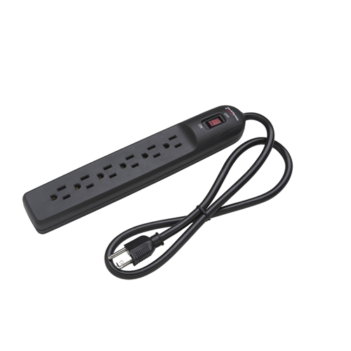 6 Outlet Power Strip, Black