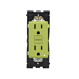 Leviton Renu Tamper-Resistant GFCI Outlet REG15-GS, 15A-125VAC, in Granny Smith Apple