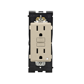 Leviton Renu Tamper-Resistant GFCI Outlet REG15-NS, 15A-125VAC, in Navajo Sand