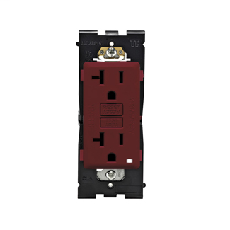 Leviton Renu Tamper-Resistant GFCI Outlet REG20-DG, 20A-125VAC, in Deep Garnet
