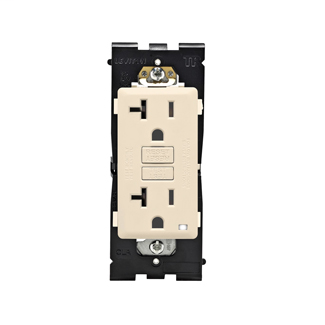 Leviton Renu Tamper-Resistant GFCI Outlet REG20-GC, 20A-125VAC, in Gold Coast White