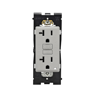 Leviton Renu Tamper-Resistant GFCI Outlet REG20-PG, 20A-125VAC, in Pebble Grey
