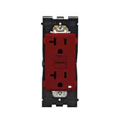 Leviton Renu Tamper-Resistant GFCI Outlet REG20-RE, 20A-125VAC, in Red Delicious