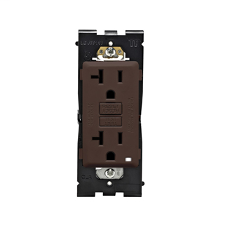 Leviton Renu Tamper-Resistant GFCI Outlet REG20-WB, 20A-125VAC, in Walnut Bark