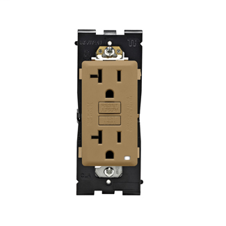 Leviton Renu Tamper-Resistant GFCI Outlet REG20-WC, 20A-125VAC, in Warm Caramel