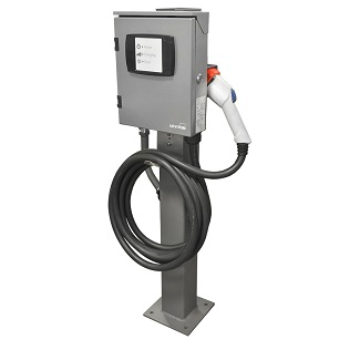 Evr-Green® 32 Amp, 7.7kW output, 18' charging cable & Pedestal Mounting Pole and Base (Includes (1) EVPED-002 & (1) EVB32-M8L)
